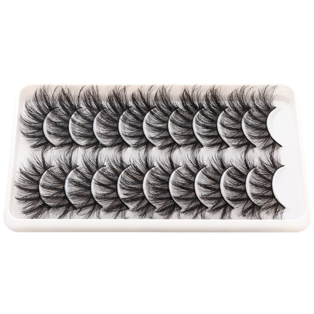 Veleasha crisscross faux mink eyelashes offer dramatic fullness with a flicker of curl.