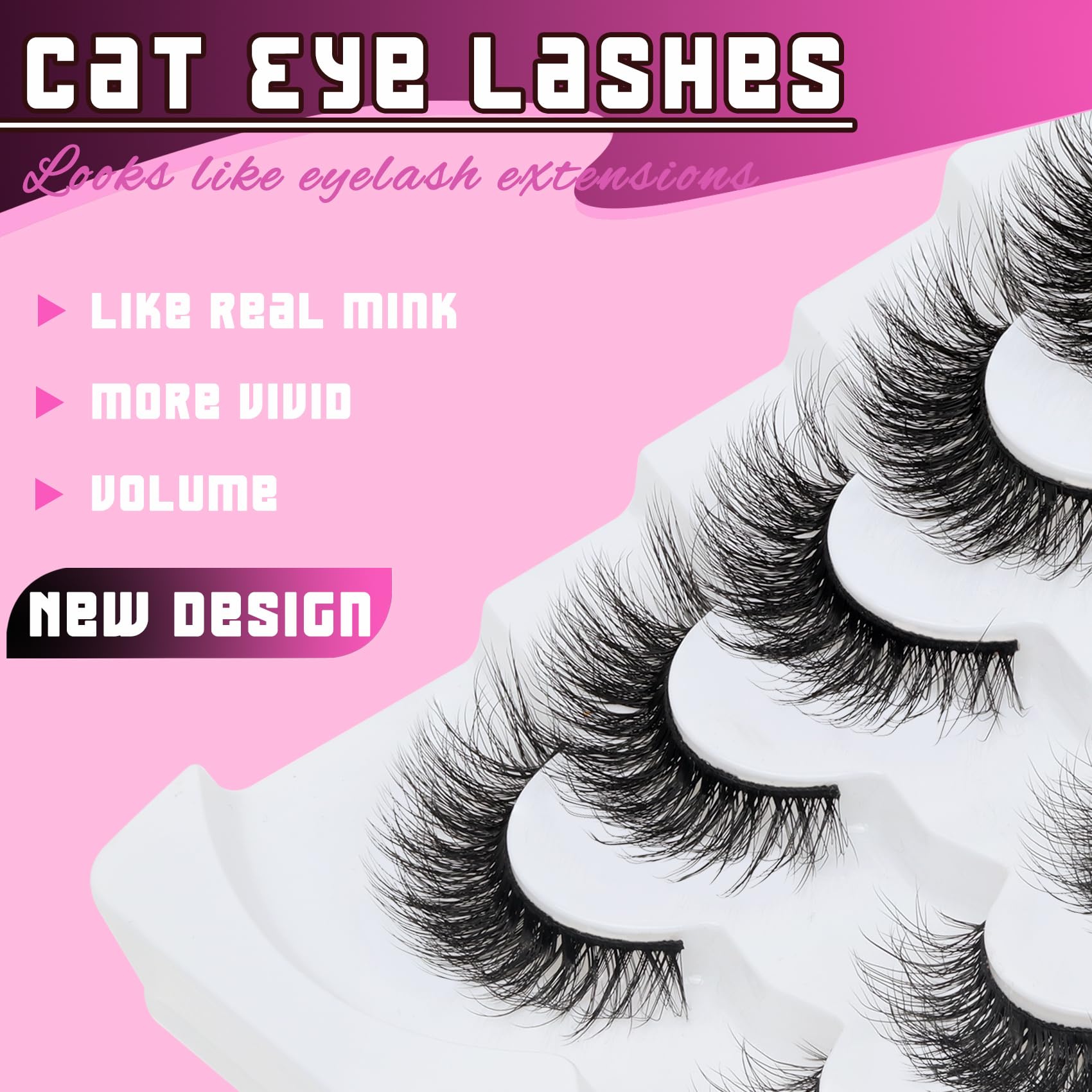Veleasha handmade faux mink lashes seven-pair pack