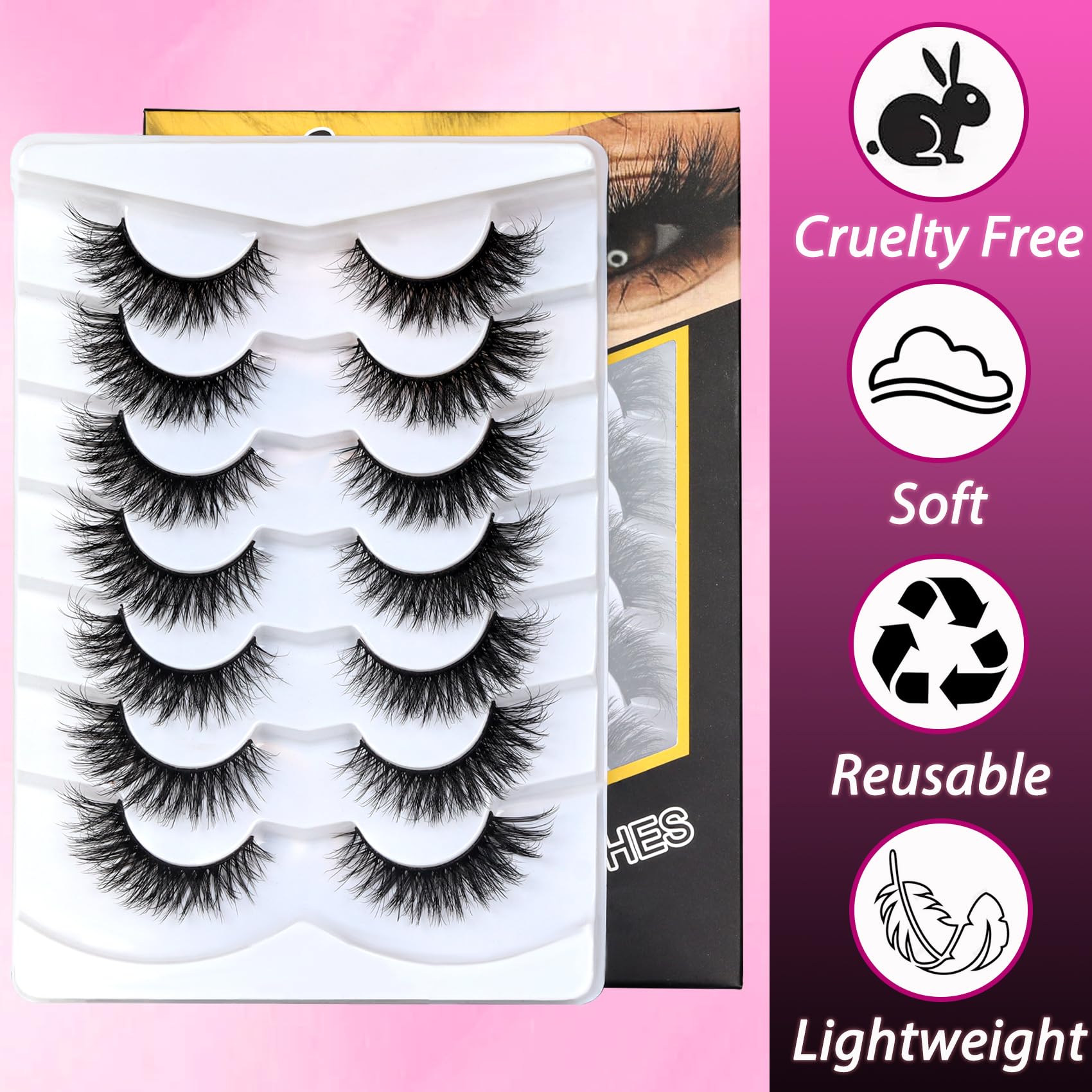 Veleasha wispy lashes with soft band for comfort