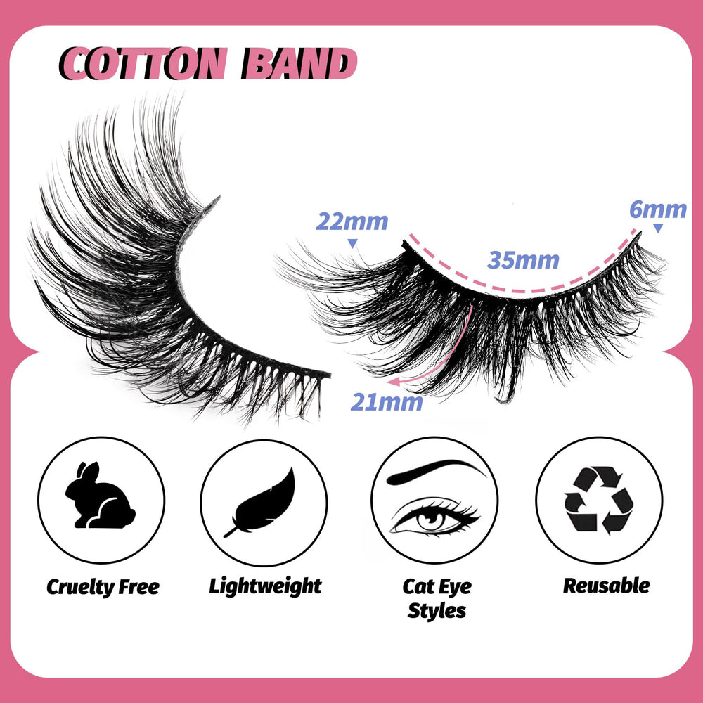 Veleasha faux mink lashes in a wispy style for a natural finish.