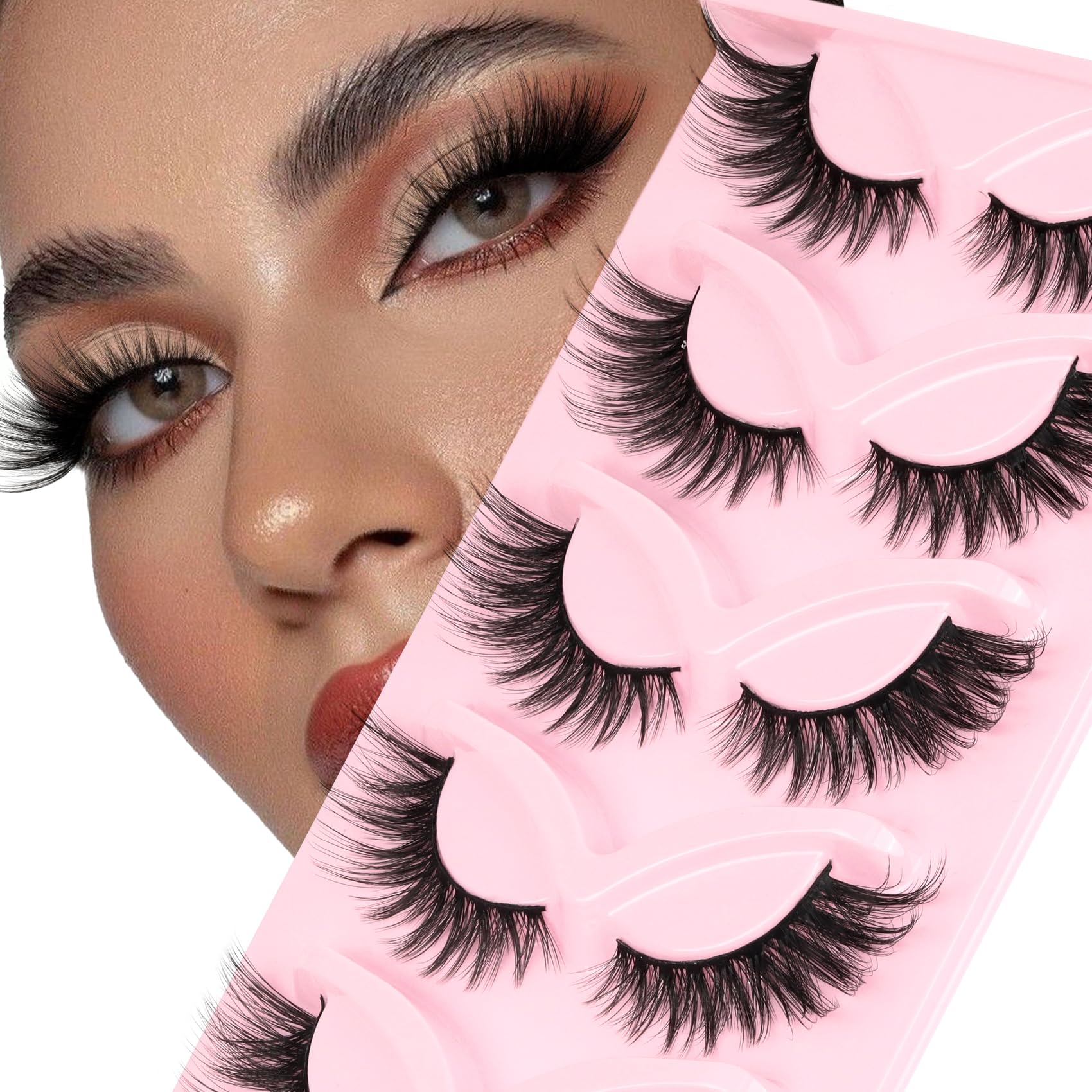 Veleasha KitTwinkle cat eye lashes with 3D crisscross for dramatic party-ready eyes
