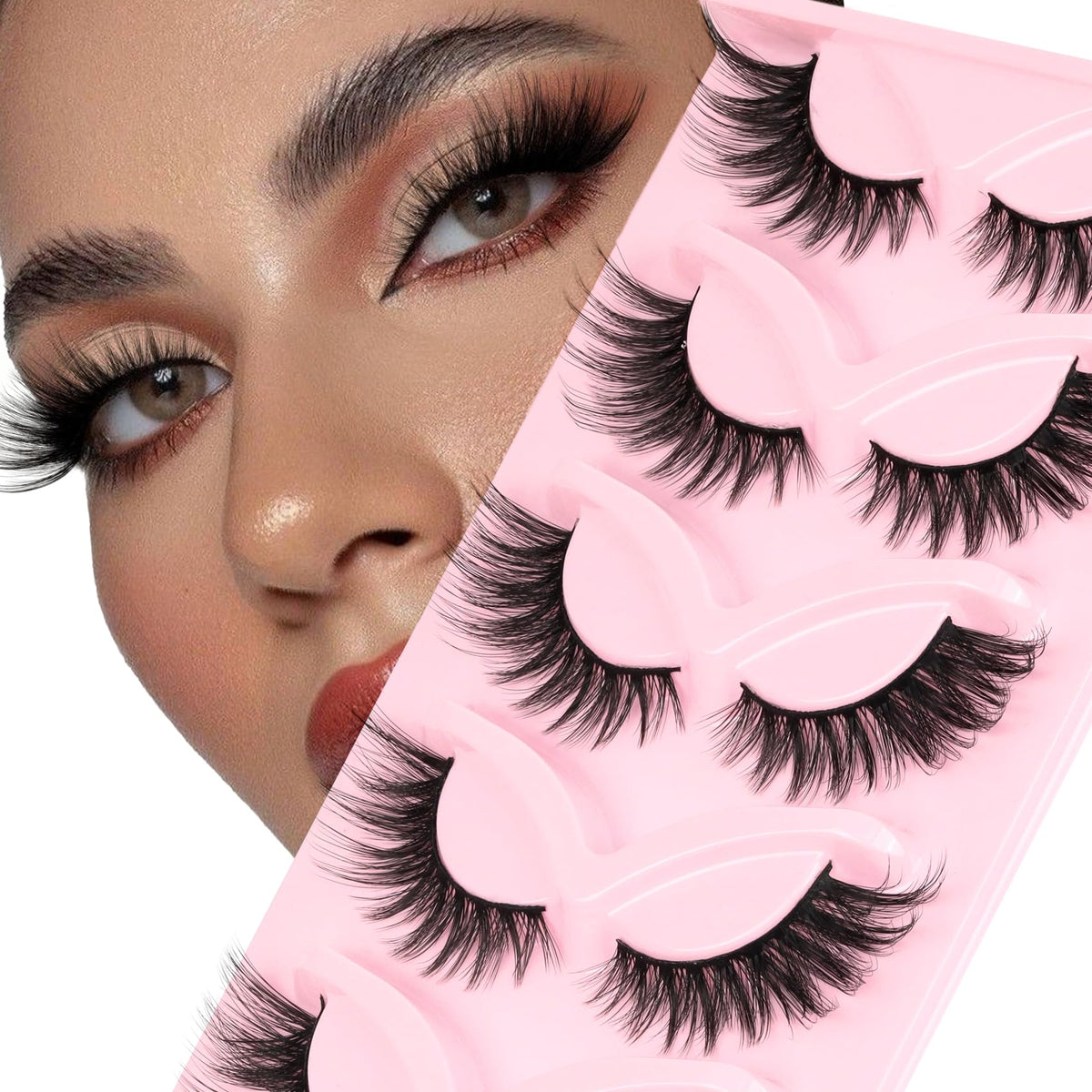 Veleasha KitTwinkle cat eye lashes with 3D crisscross for dramatic party-ready eyes