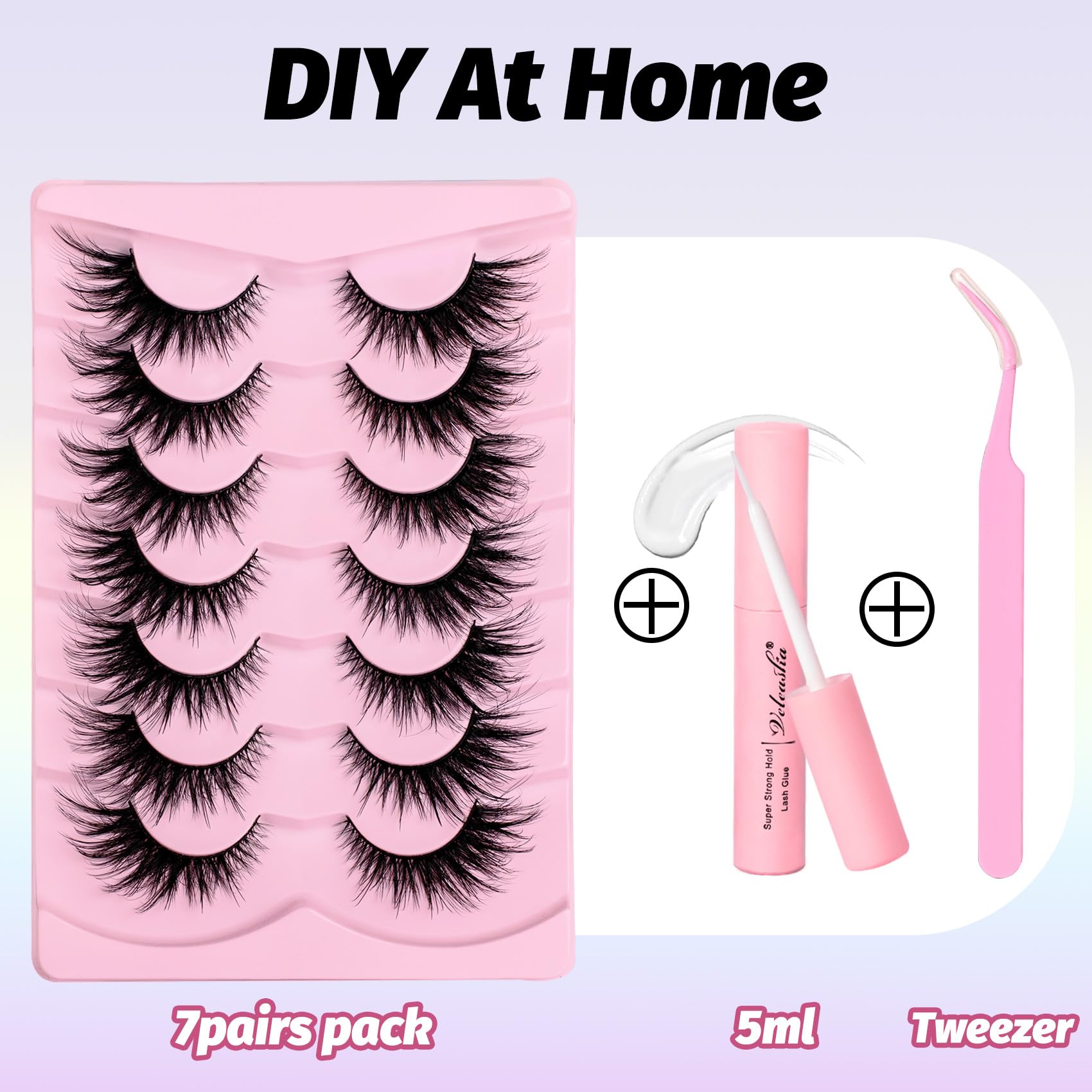 Veleasha lash adhesive glue ensures secure wear.