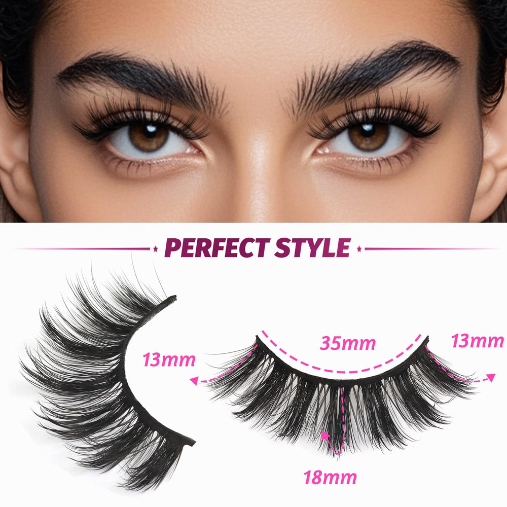 Veleasha Lashes 3D faux mink effect for fuller, dimensional eyes.