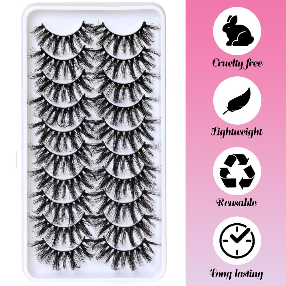 Veleasha Lashes pack back view highlighting 10-pair value and reuse potential