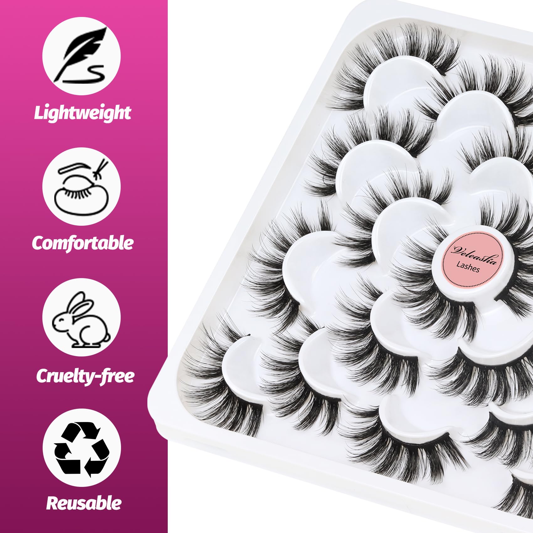 Veleasha Lashes subtle daily look that enhances eye definition.