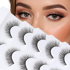 Veleasha Lashes Wispy Cat Eye with inner 5mm and outer 12mm length for natural lift.