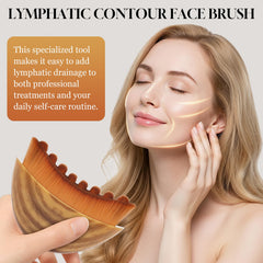 VELLASIO lymphatic contour brush side profile shows ultra-soft bristles for sensitive skin