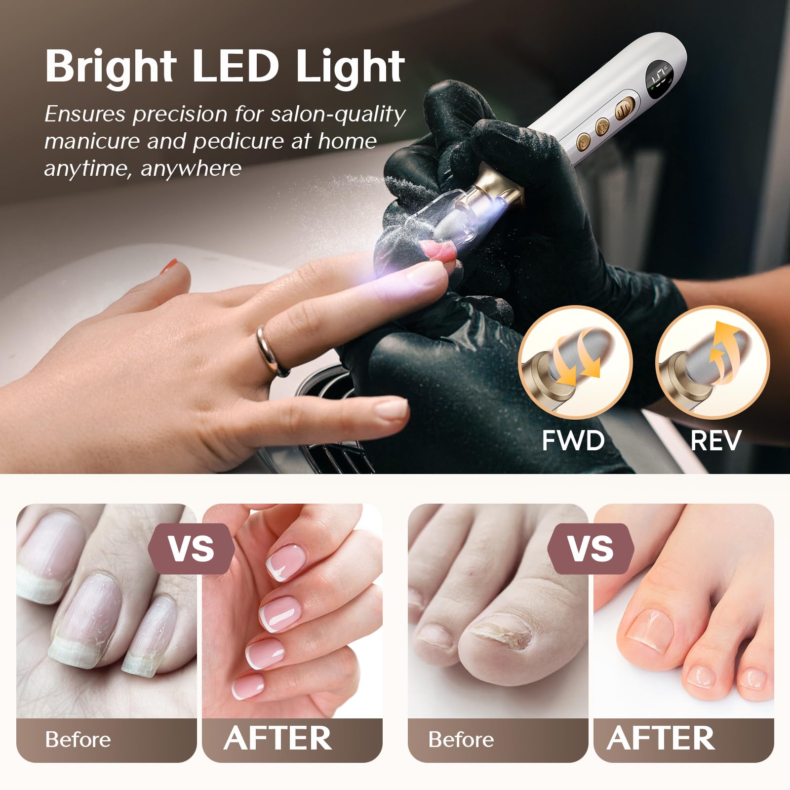 Velnail rechargeable 2000mAh battery enables cordless use