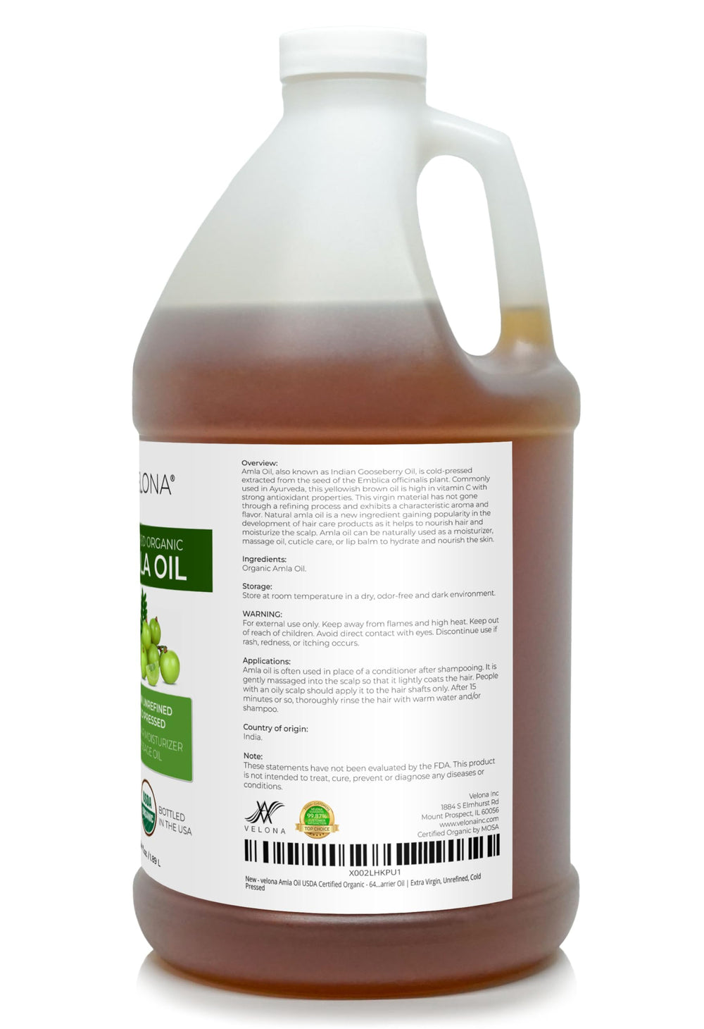 Velona Amla Oil scalp moisture focus: helps soothe dryness during daily care
