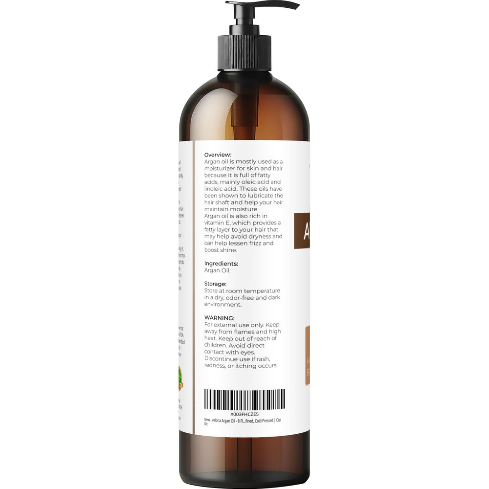 Velona Argan Oil pour shot shows easy application on damp or dry hair.