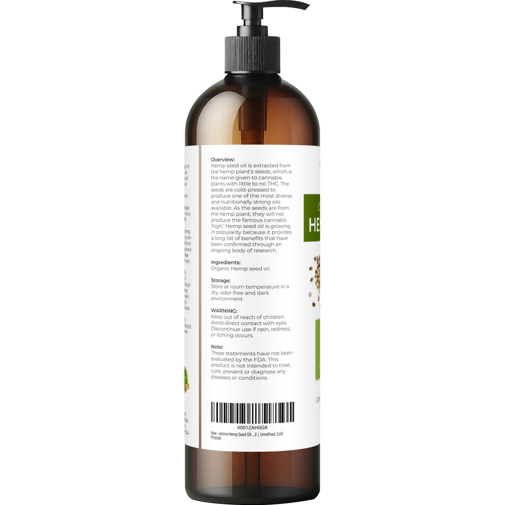 Velona hemp seed oil on a salad plate, adding an earthy, plant-based flavor
