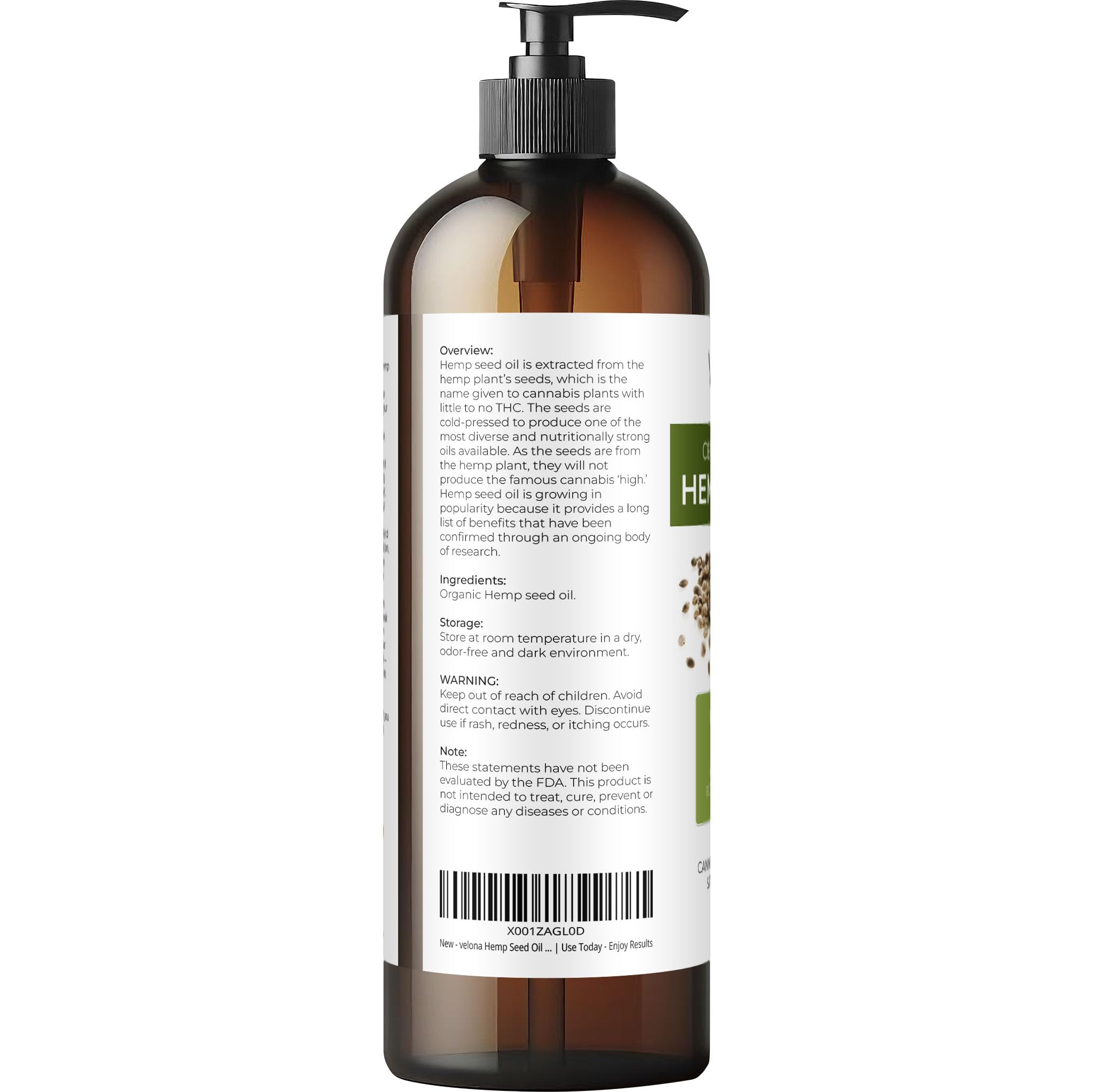 Pouring Velona hemp seed oil for easy application in daily routines