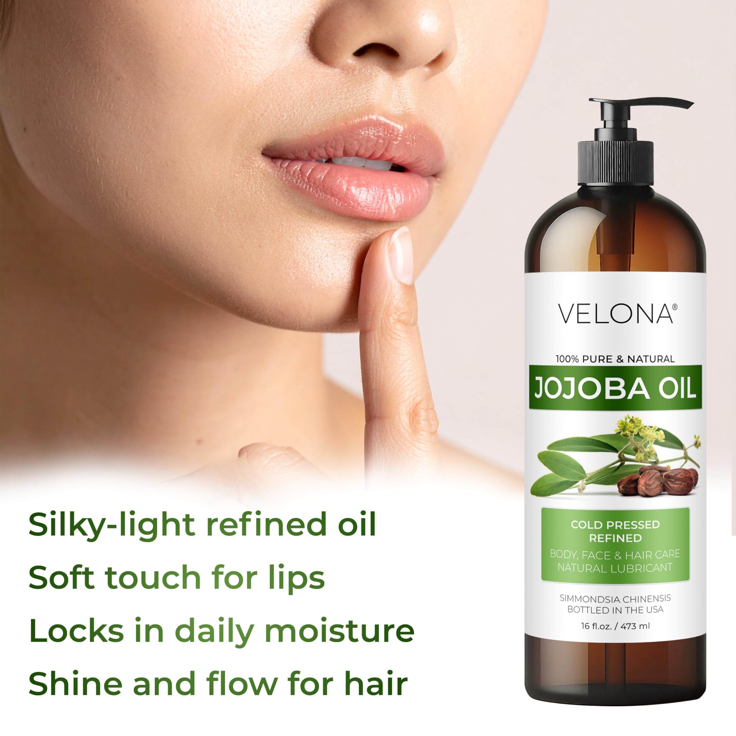 Velona Jojoba Oil nourishes nails for smoother, less brittle nails.