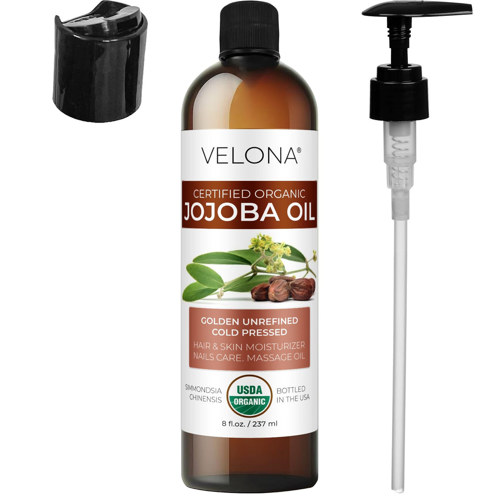 Velona Jojoba Oil USDA Organic label highlighting organic certification