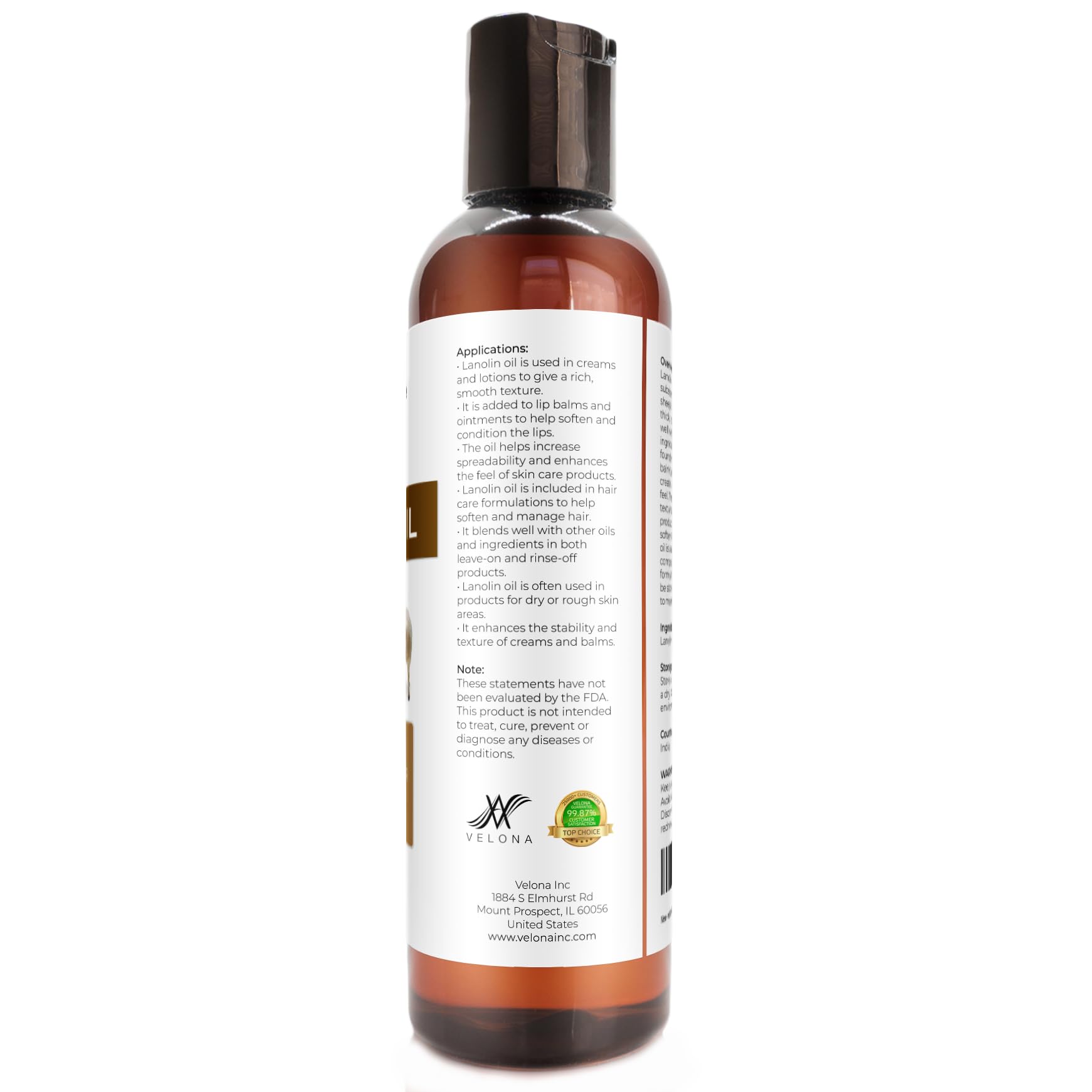 Velona Lanolin Oil on hair for soft, manageable strands