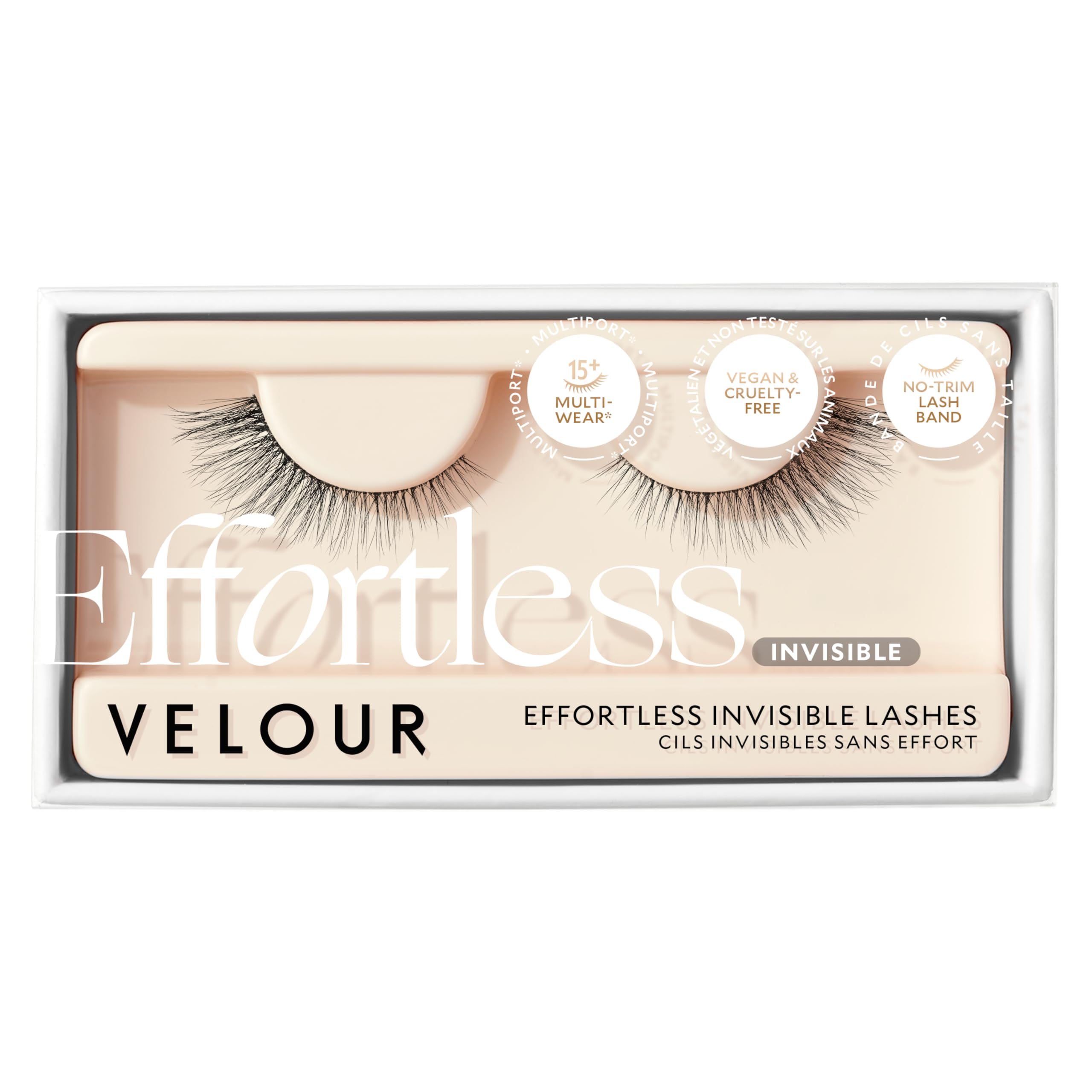VELOUR Velour Effortless Invisible Lashes with a clear band for seamless daily wear.