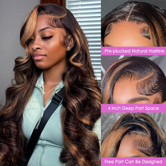 Vemalin Body Wave Ombre 26-inch wig for effortless daily glamour.
