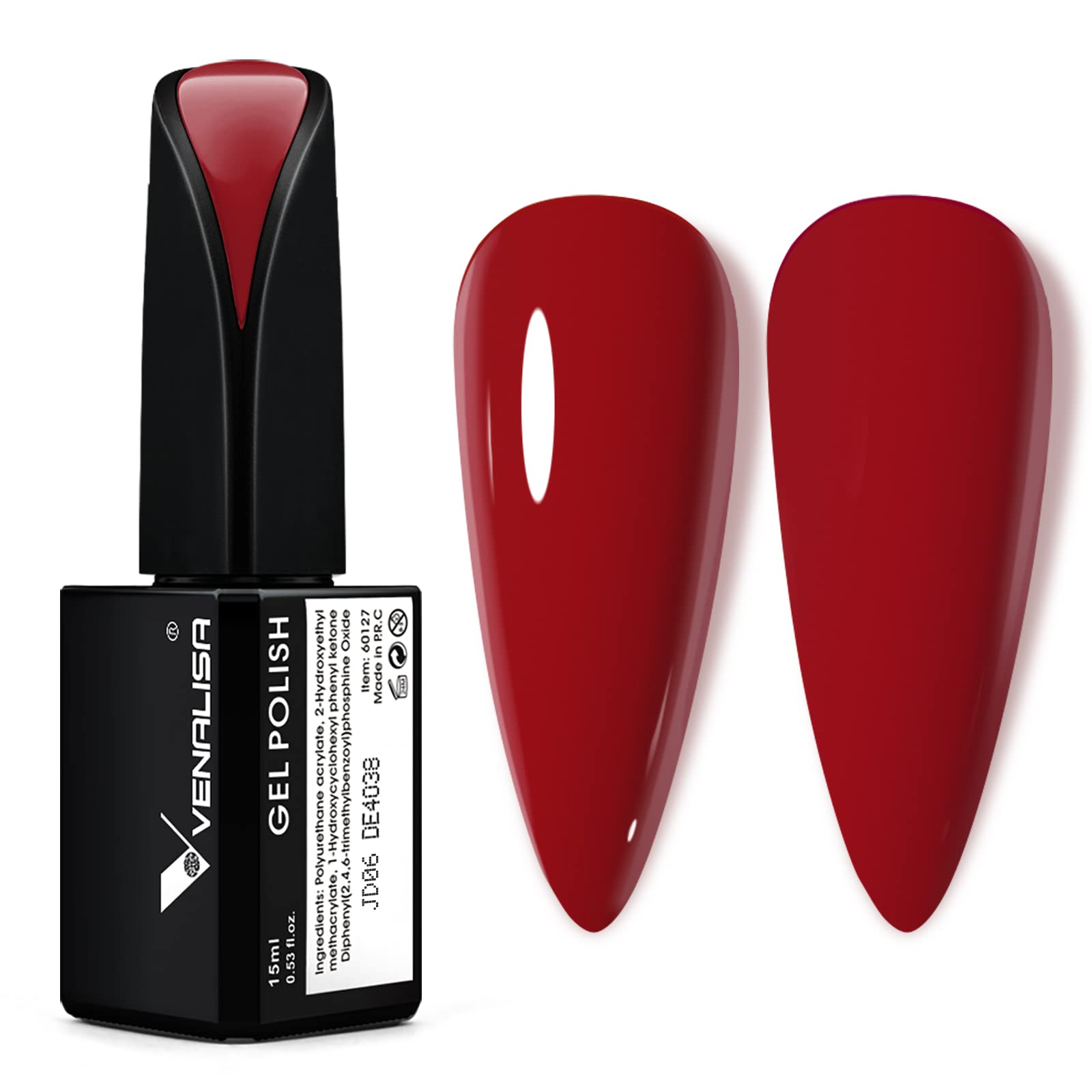 VENALISA red gel nail polish bottle with vibrant color