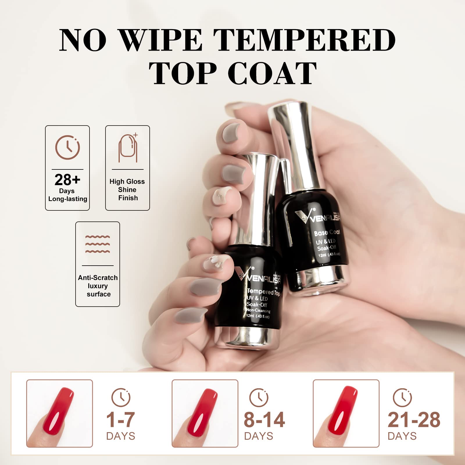 VENALISA base coat adhesion boost helps color stay longer on natural nails