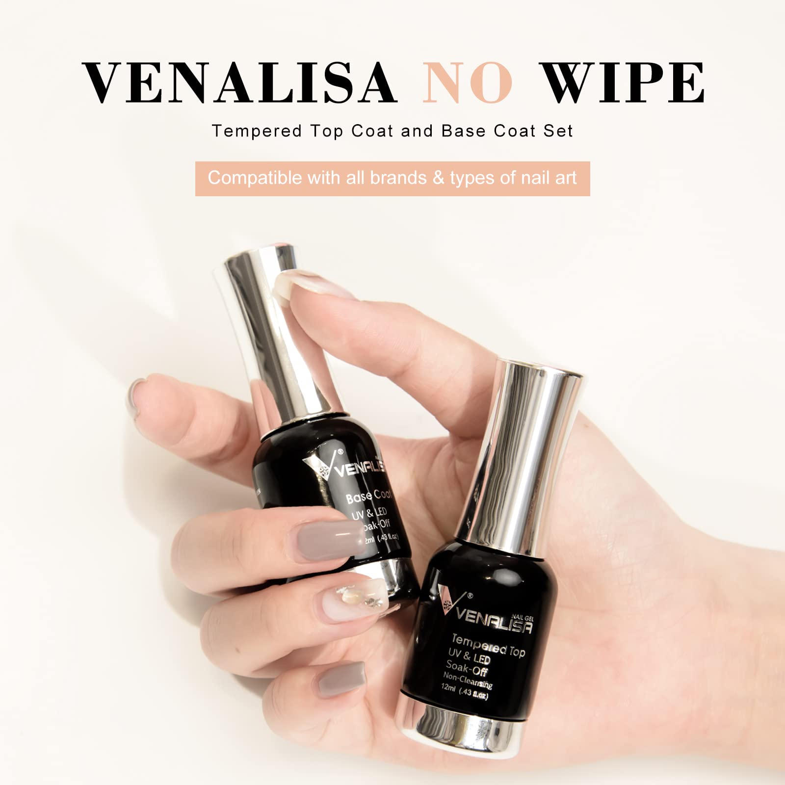 VENALISA base coat application brush coats nails for better adhesion
