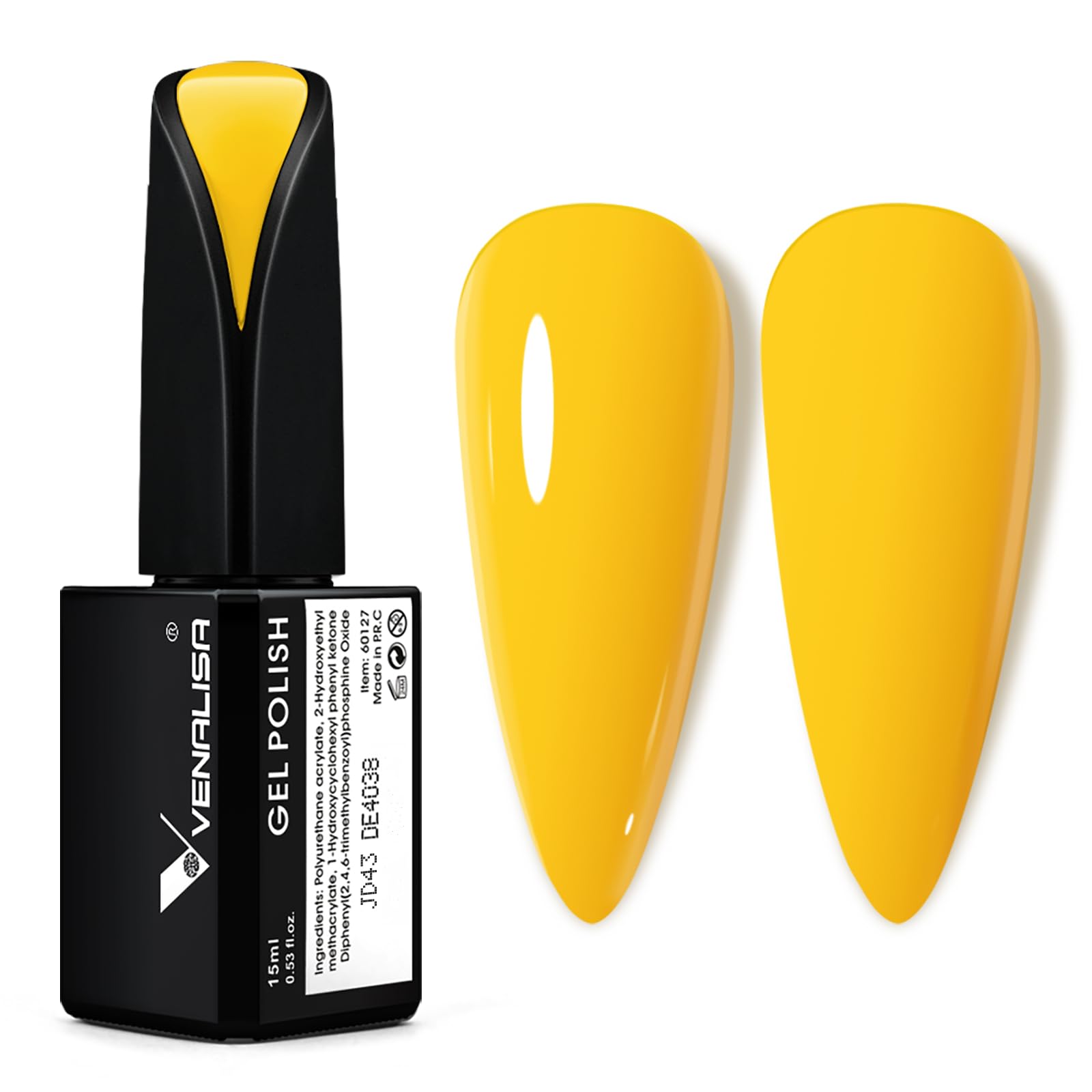 VENALISA bright gel polish bottle shows pastel-yellow shade for bold nails