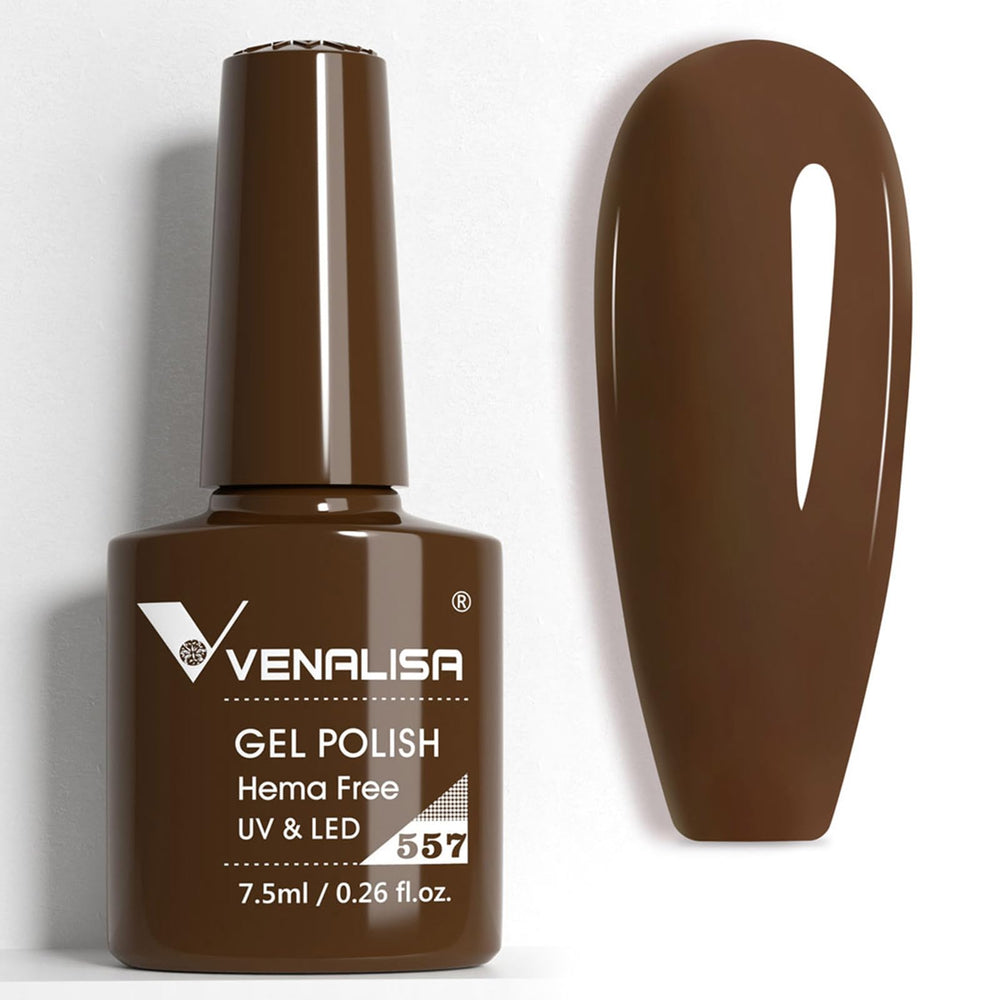 VENALISA brown gel nail polish bottle closeup showing rich color