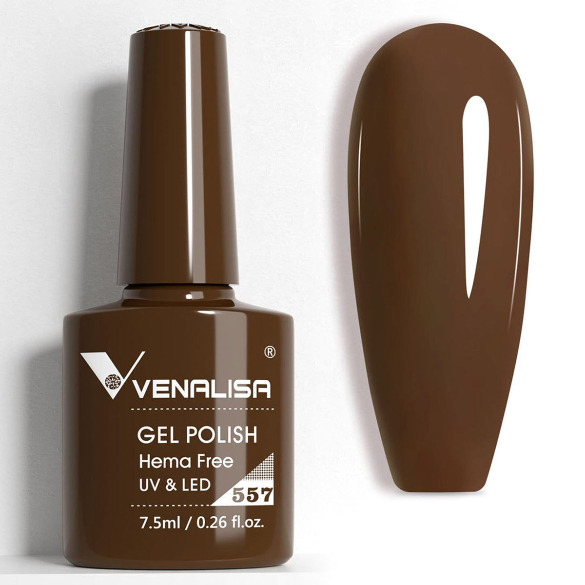 VENALISA brown gel nail polish bottle closeup showing rich color