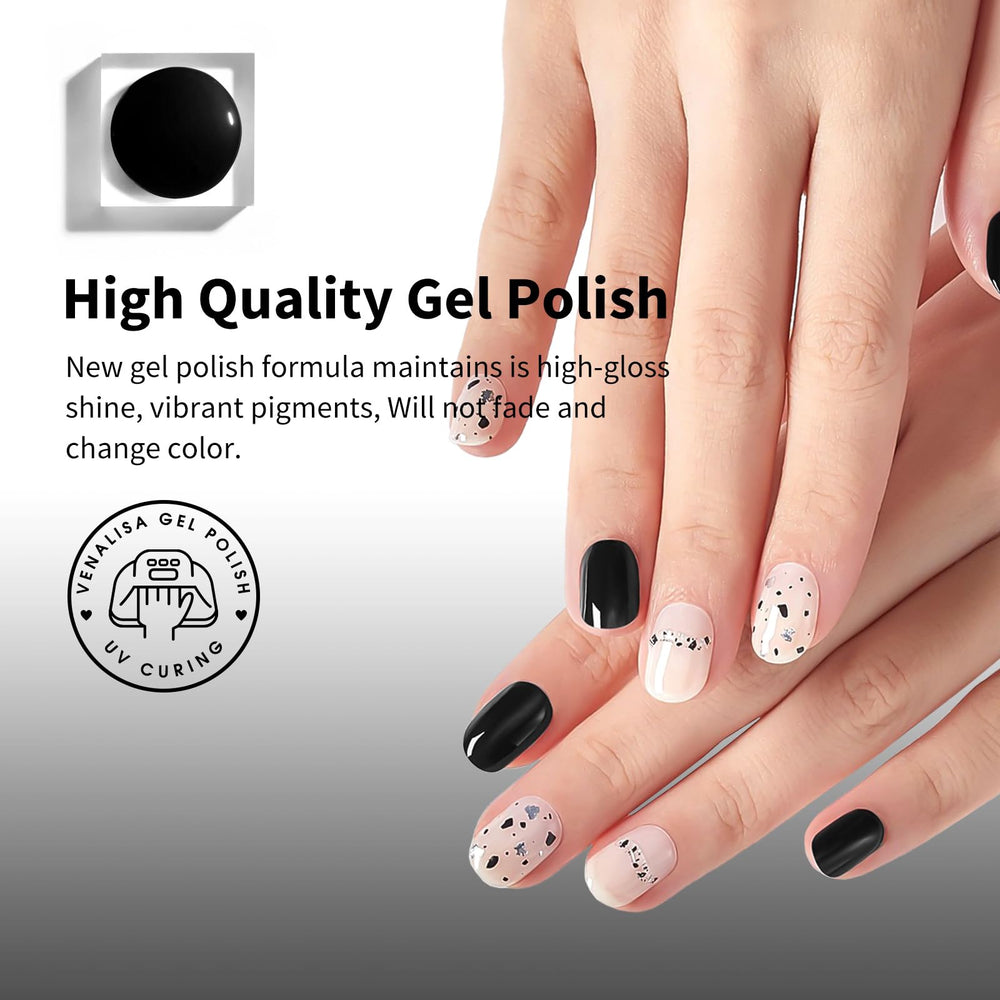 Curing with UV/LED lamp for 90-120 seconds shown beside VENALISA polish.
