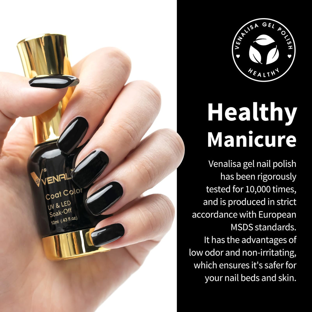 Rich pigmented VENALISA swatch showing vibrant black gel color.
