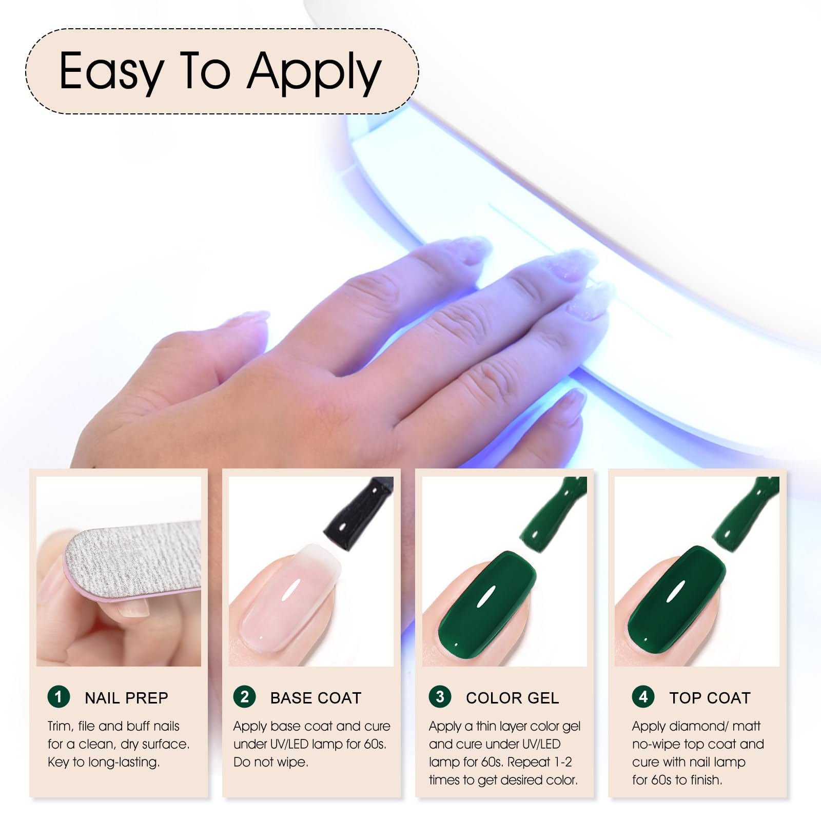 Venalisa green gel nail polish formula labeled HEMA-free for comfort
