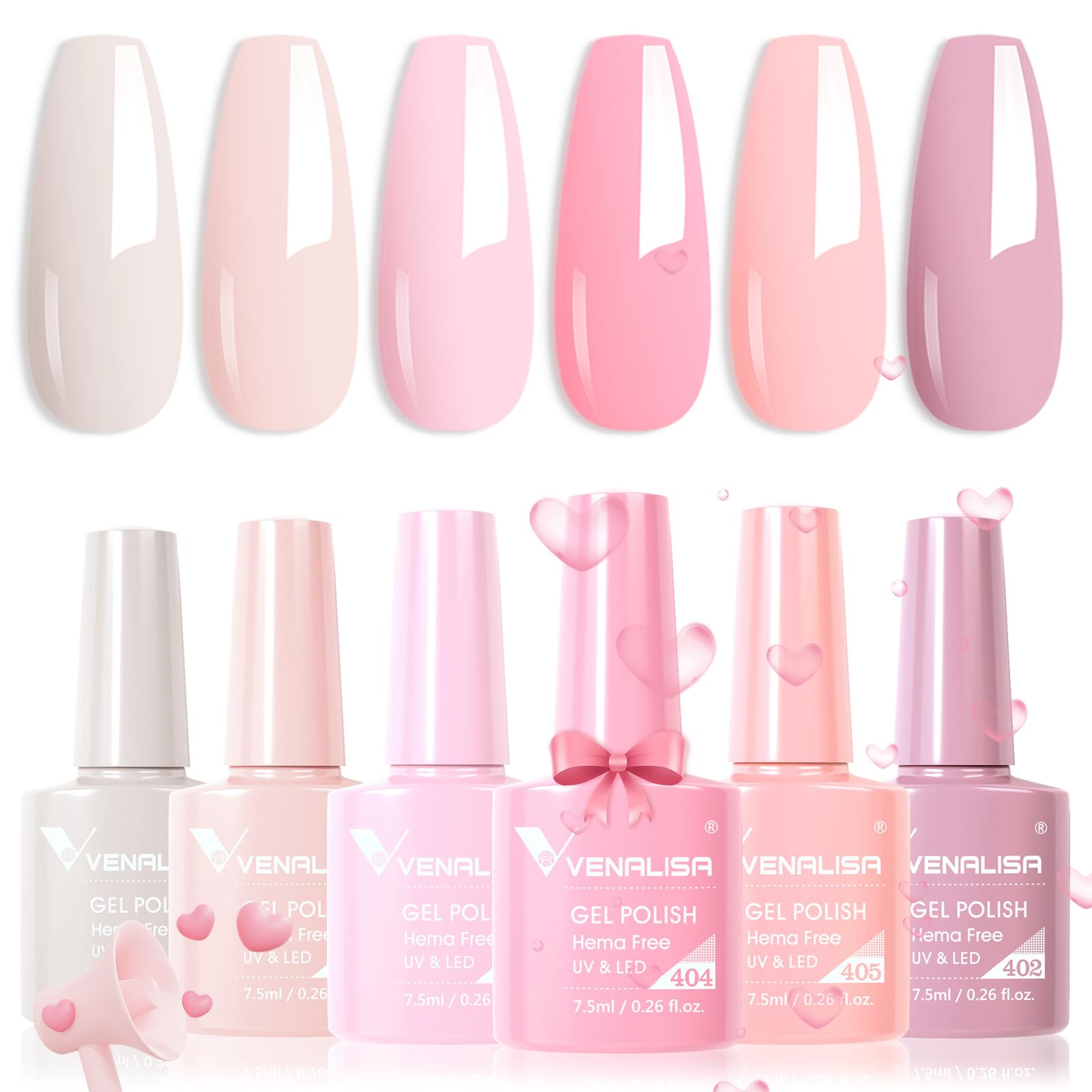 VENALISA hem-free pink gel nail bottle shows precise color for a flawless manicure