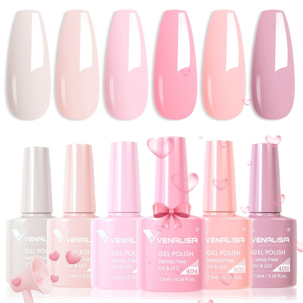 VENALISA hem-free pink gel nail bottle shows precise color for a flawless manicure