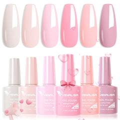 VENALISA hem-free pink gel nail bottle shows precise color for a flawless manicure