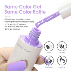 V VENALISA Lavender gel polish curing under UV/LED lamp for quick-dry finish.