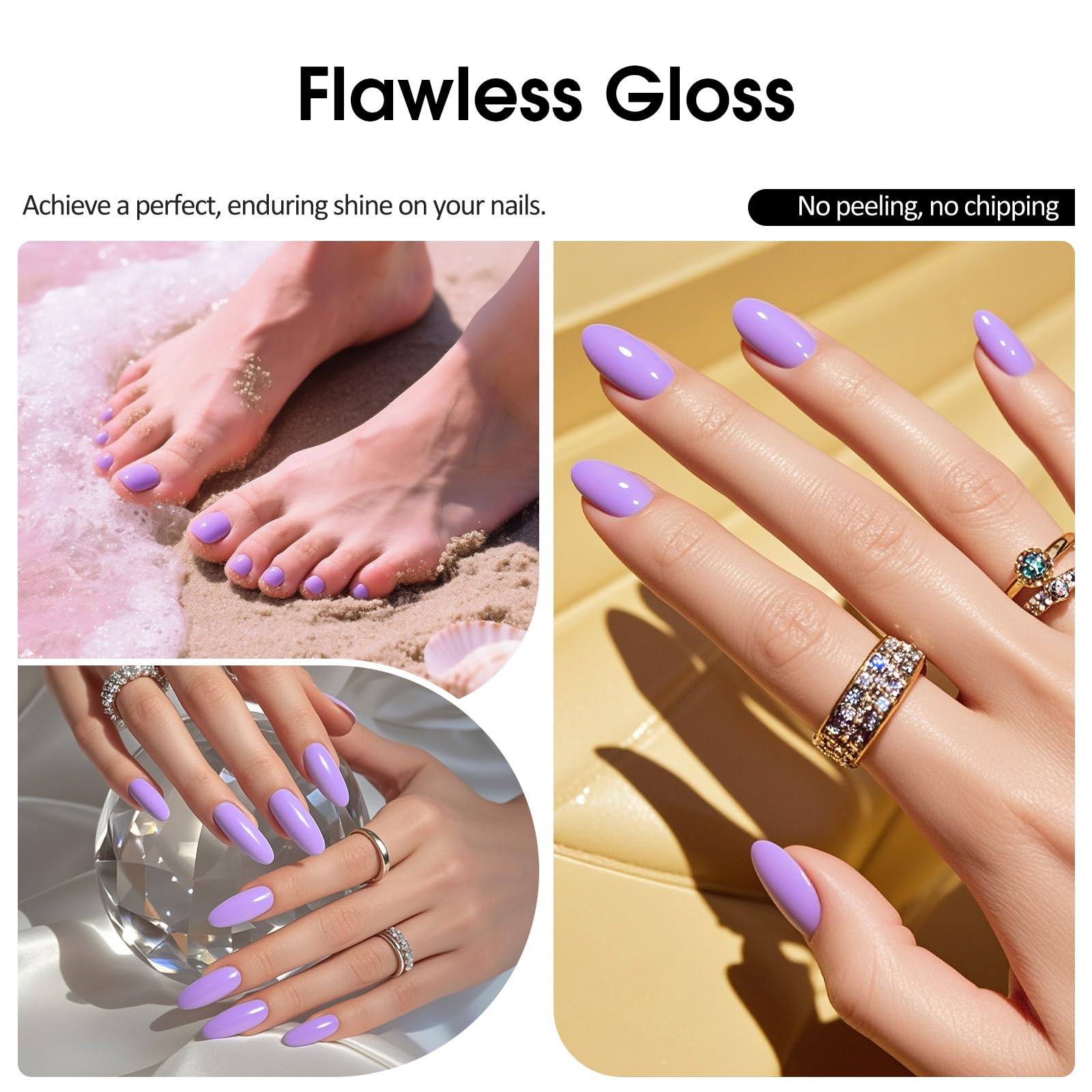 V VENALISA Gel polish cured under lamp in 90–120 seconds.