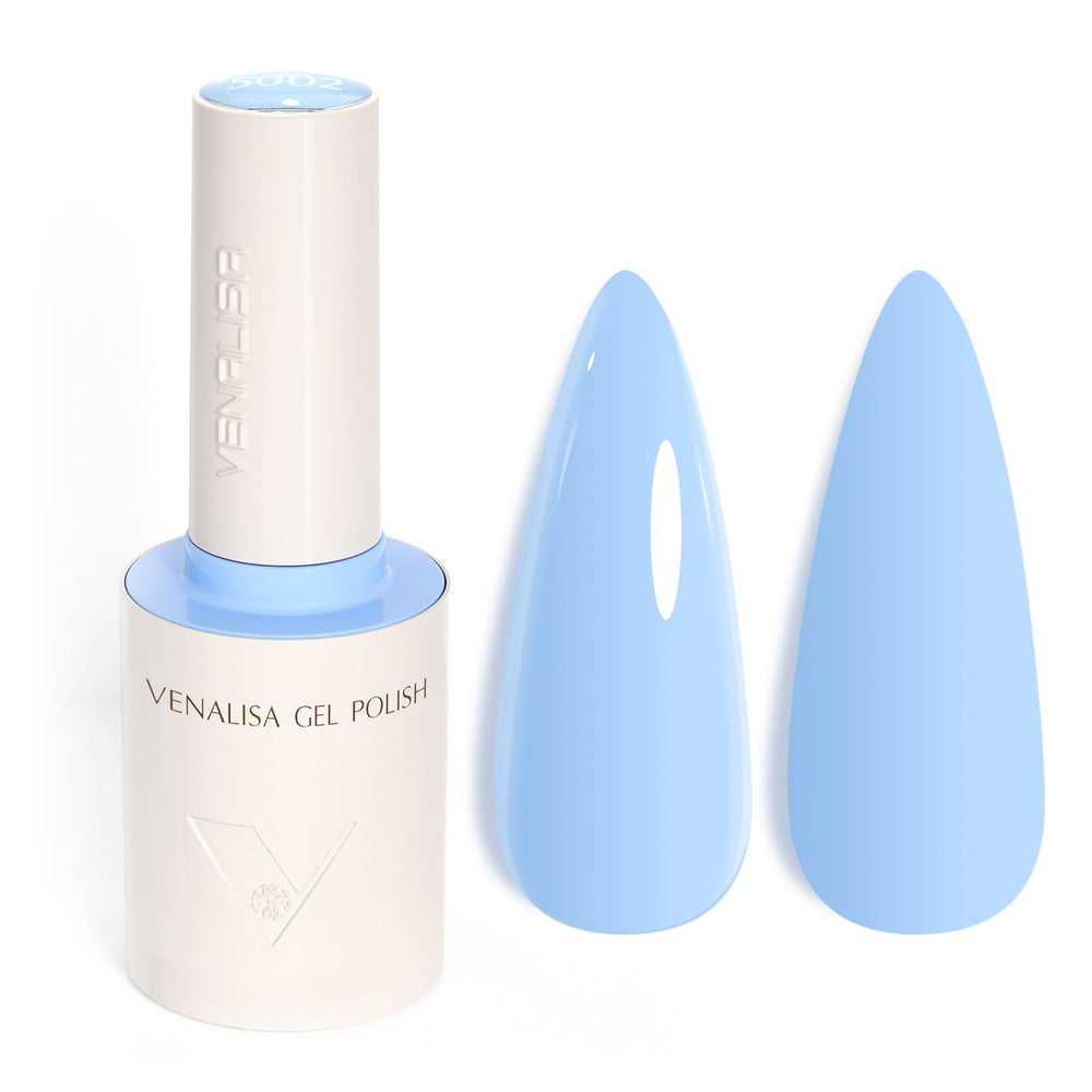 V VENALISA light blue gel nail polish bottle with vibrant color and shine.