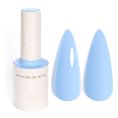 V VENALISA light blue gel nail polish bottle with vibrant color and shine.