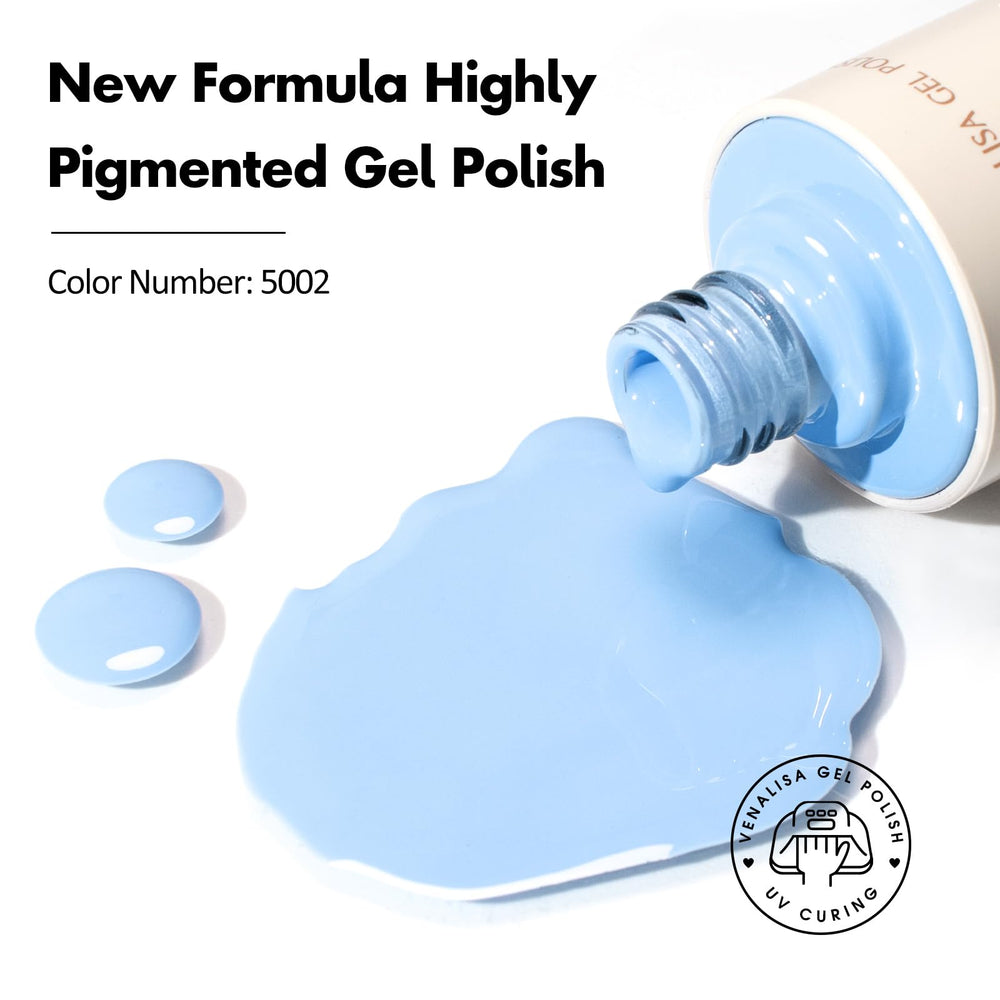 Close-up of flexible brush applying VENALISA gel polish near the cuticle.