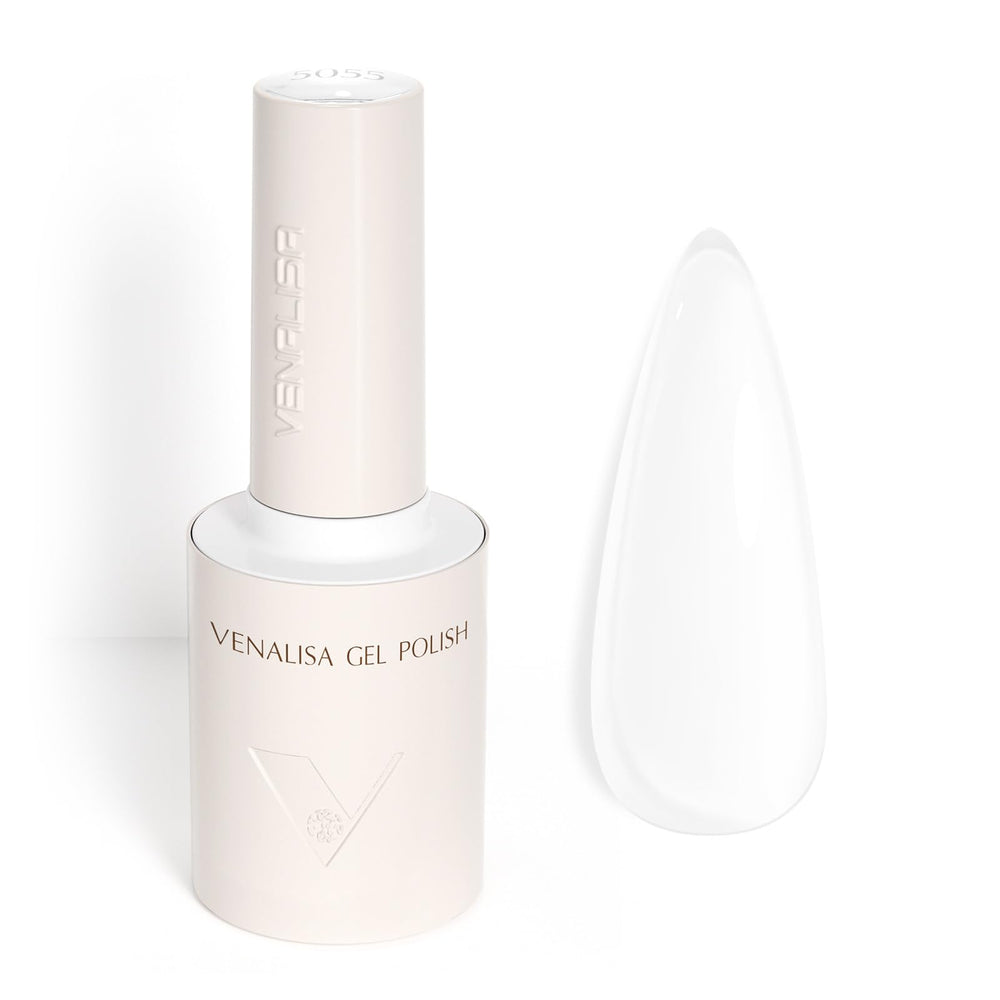 V VENALISA Milky White gel polish 10ml front bottle shows bold, even color.