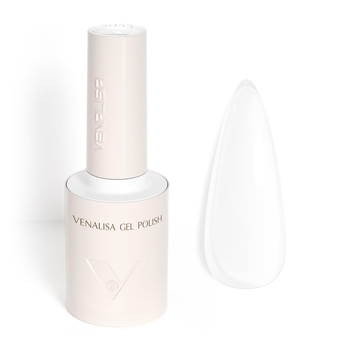 V VENALISA Milky White gel polish 10ml front bottle shows bold, even color.