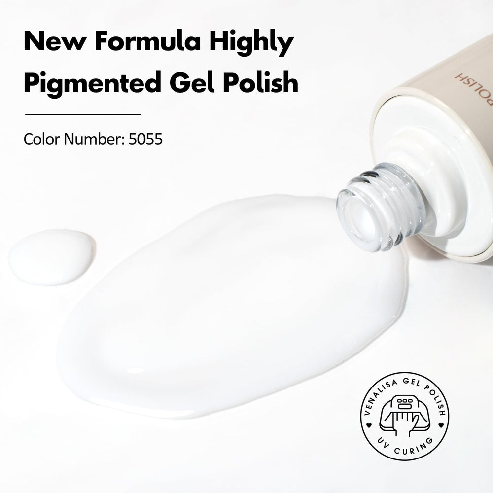 VENALISA Milky White gel polish brush enables precise near-cuticle application