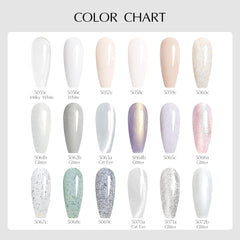 V VENALISA milky white glitter gel polish adds subtle sparkle for everyday wear