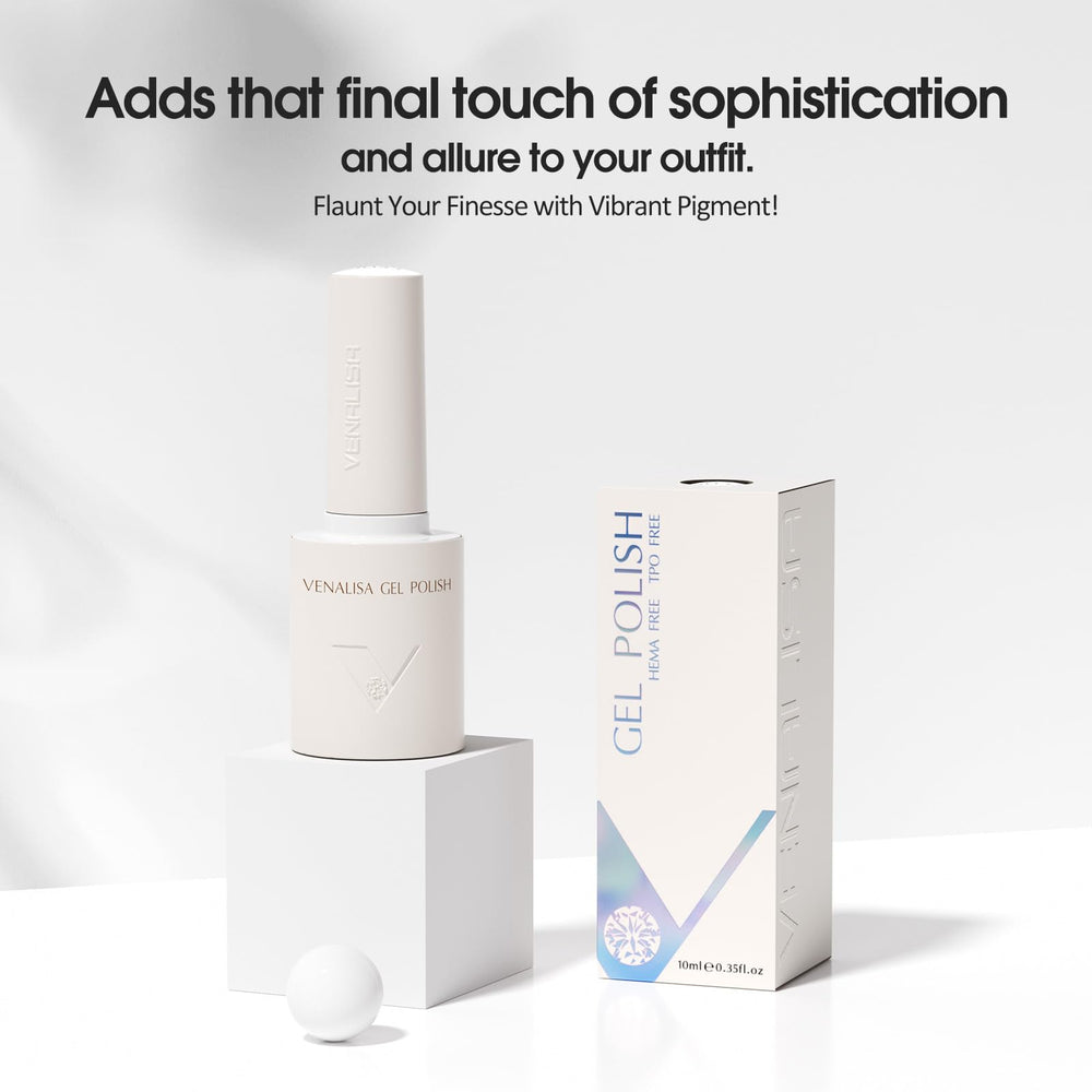 VENALISA Milky White nails display a high-gloss, salon-like shine