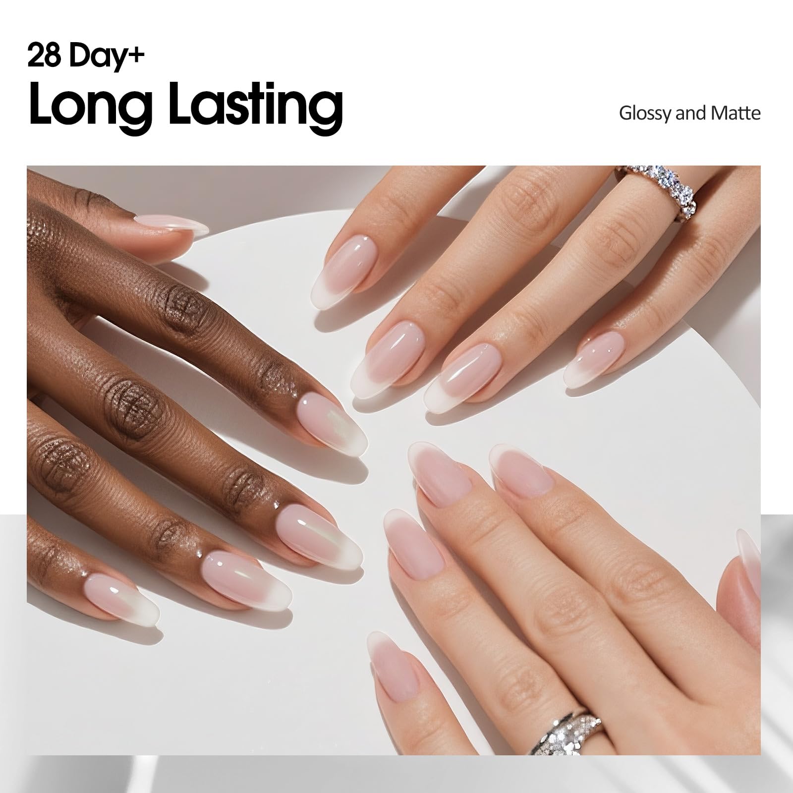 VENALISA Milky White top coat application demonstrates smooth seal over color