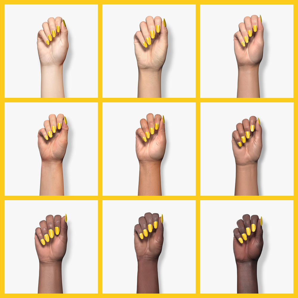 VENALISA pastel-yellow on nails shows glossy finish and durable wear potential
