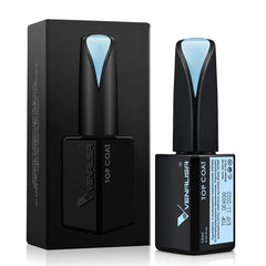 Venalisa tempered top coat bottle close-up showcasing a glassy finish.