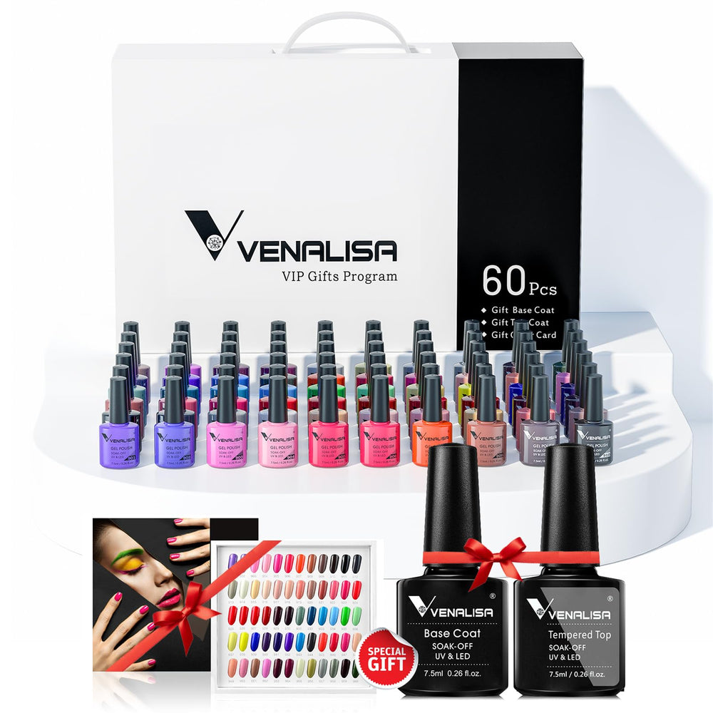 VENALISA VIP1 62-piece gel set contents for convenient at-home manicure.
