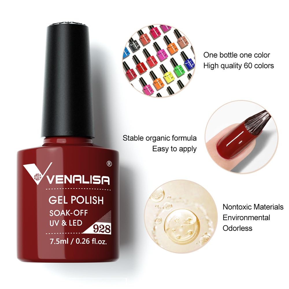 VENALISA VIP1 top coat bottle delivers a glossy, durable finish.