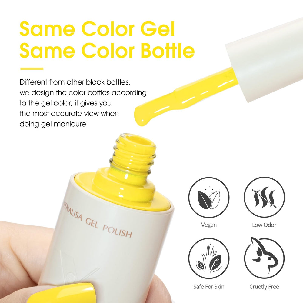 Venalisa neon yellow gel swatch for quick color reference.